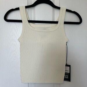 Cuts Ivory Ribbed Tank